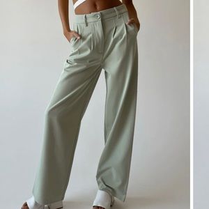 Princess Polly Archer Pants Sage Green